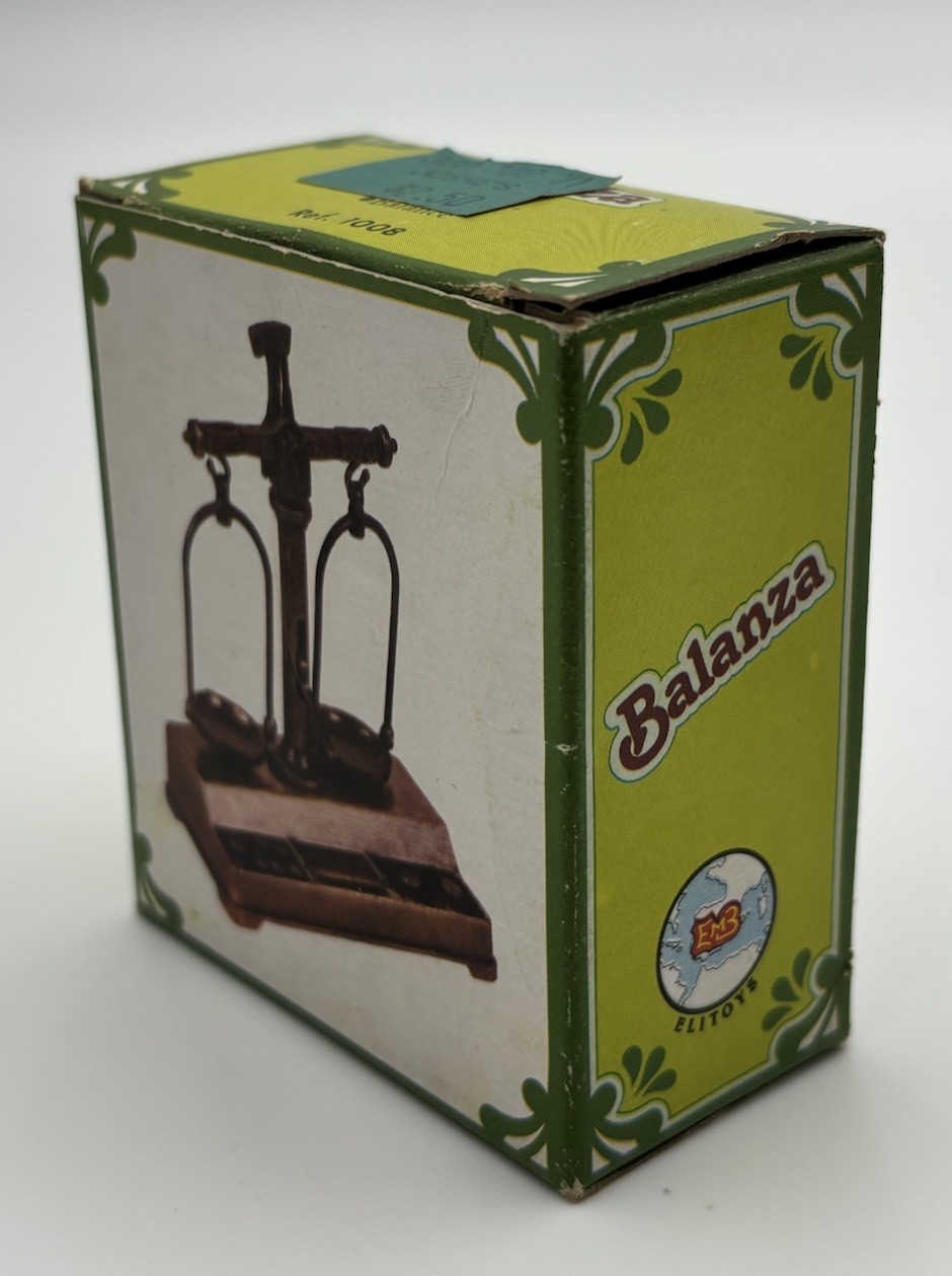 Vtg Miniature Balance Scale w Weights Original Box Joske’s San Antonio TX NOS