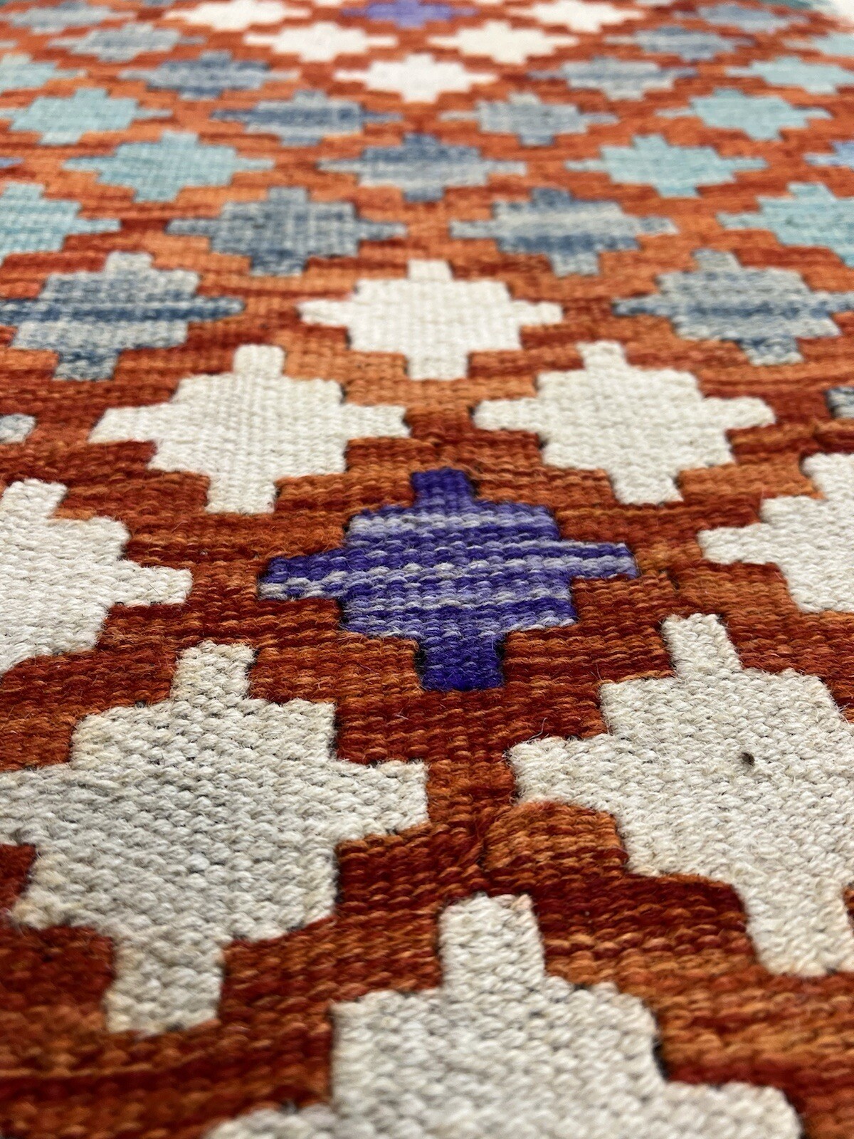 Handmade Kilim Runner wool natural colours Afghan Traditional 192cmx74cm