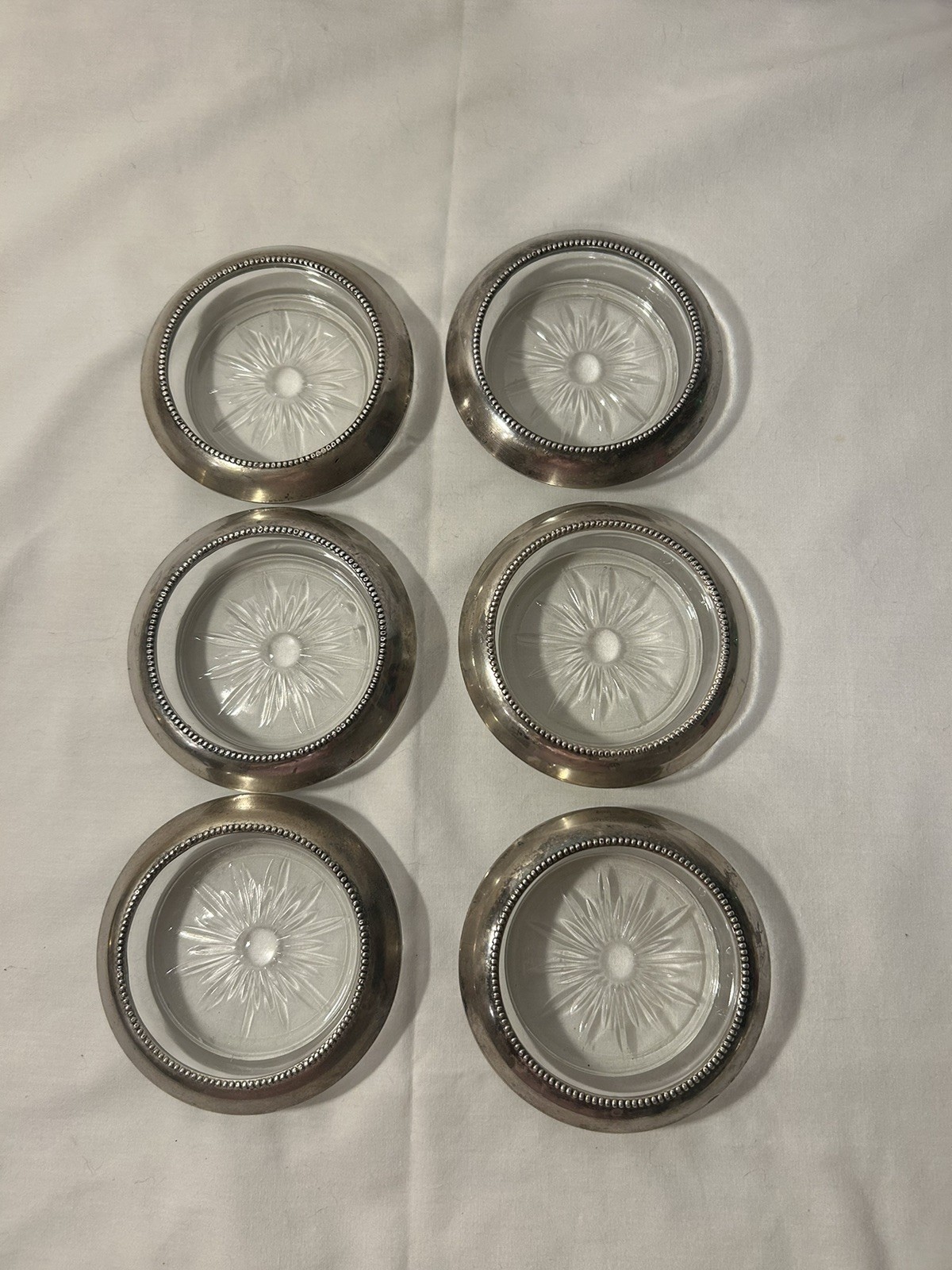 Frank M Whiting Sterling Coasters Set of 6