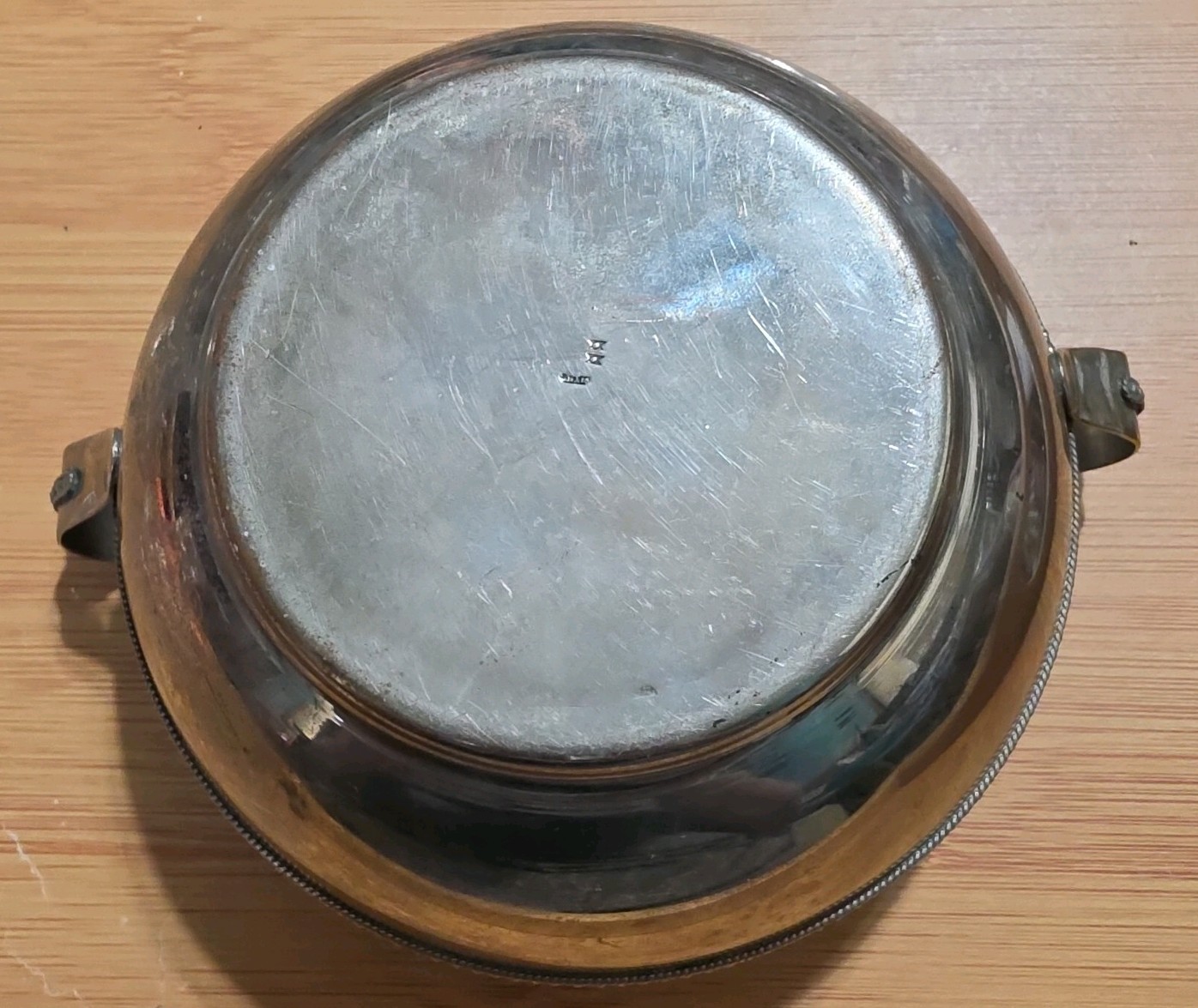 Antique Silverplate Sugar Bowl with Two-Handle Beaded Design