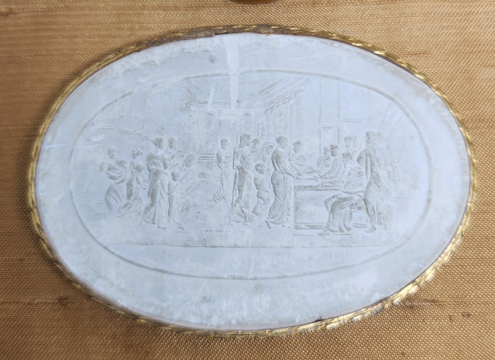 Antique Vintage Framed Grand Tour Plaster Intaglios Cameos Cameo Art Italy