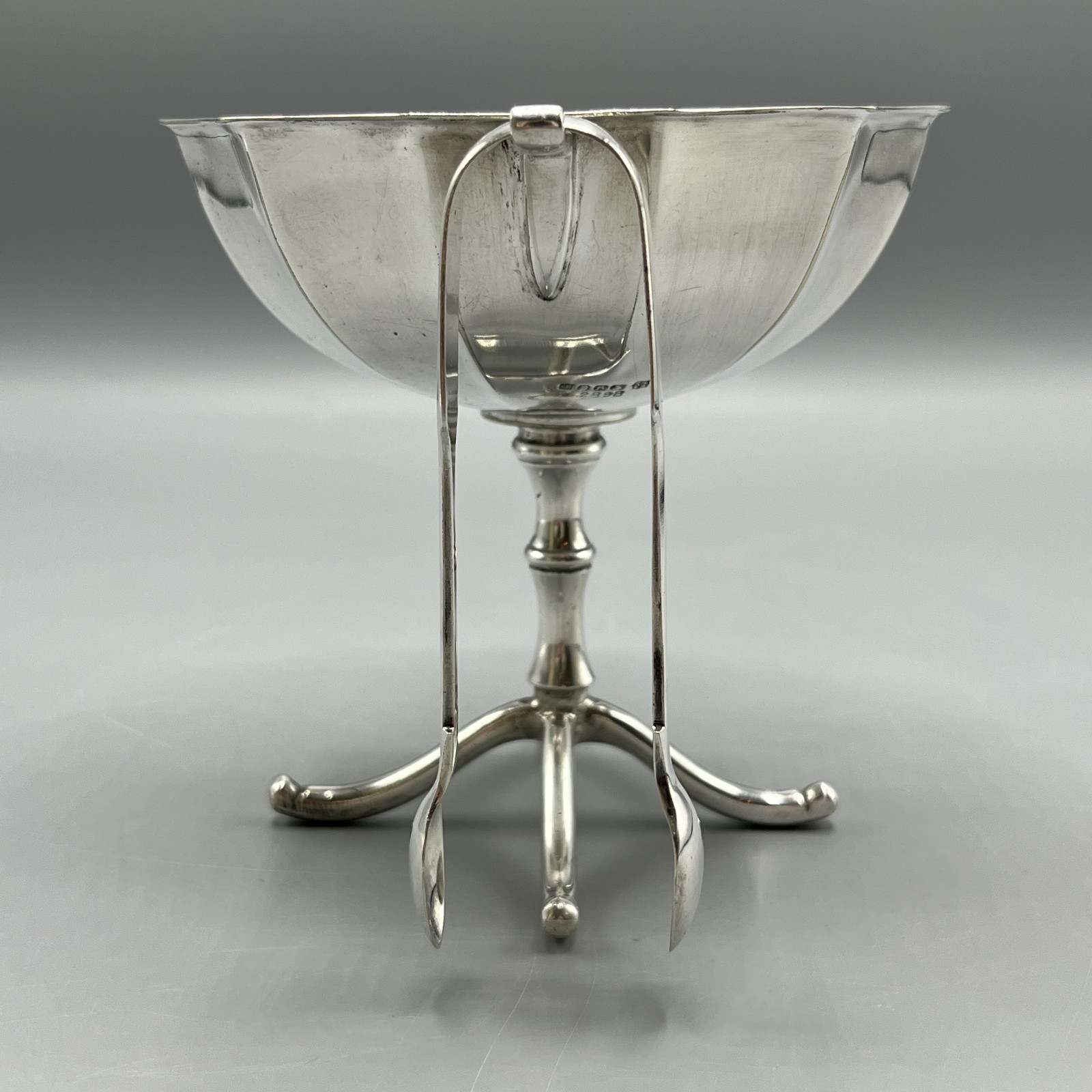 Antique Silver Plated Sugar Bowl / Bon Bon Dish & Tong Set c1912 Afternoon Tea