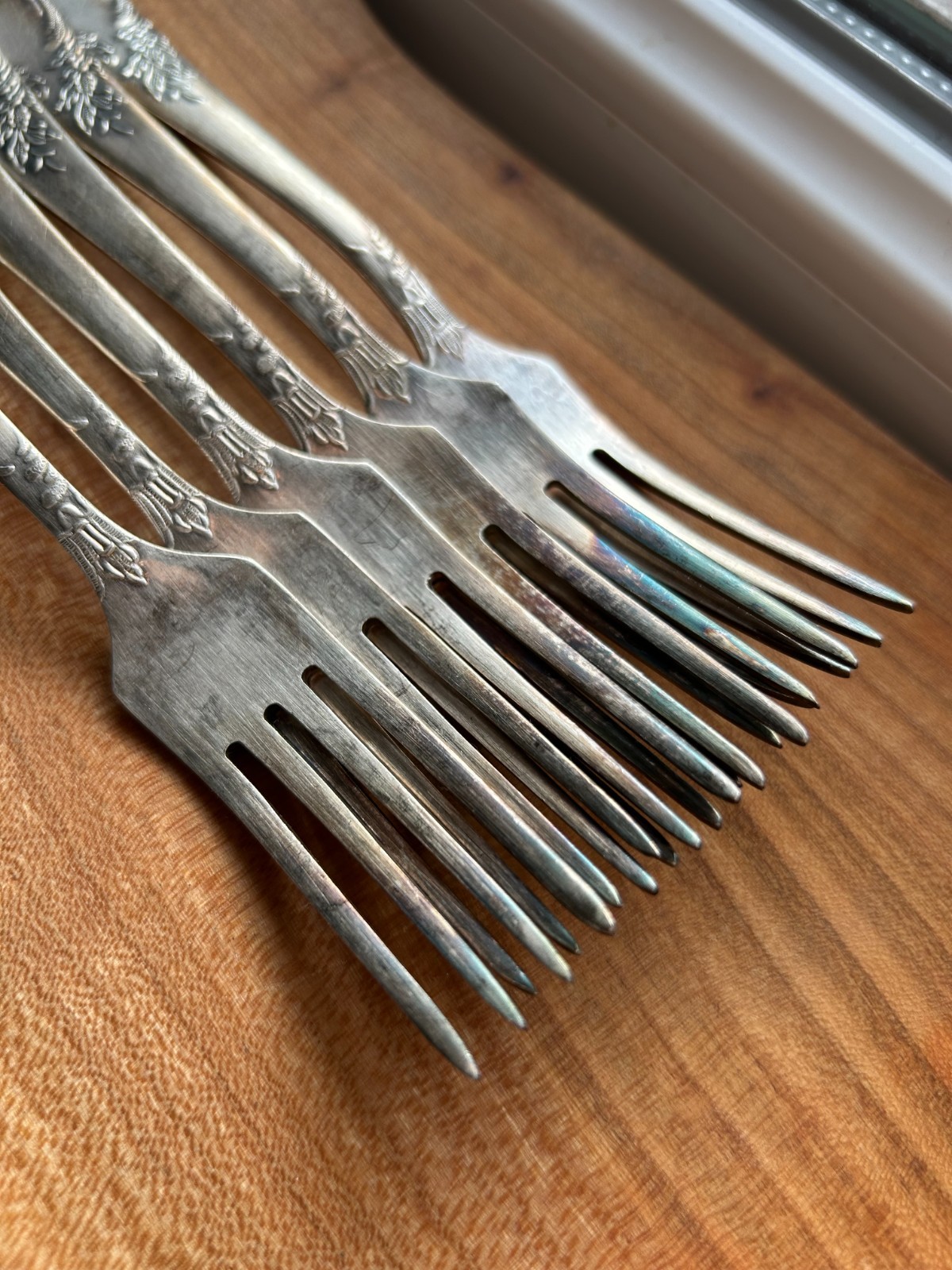 6 pcs Uncirculated Table Forks. Powerful Silvering. Quality Mark. MNC USSR