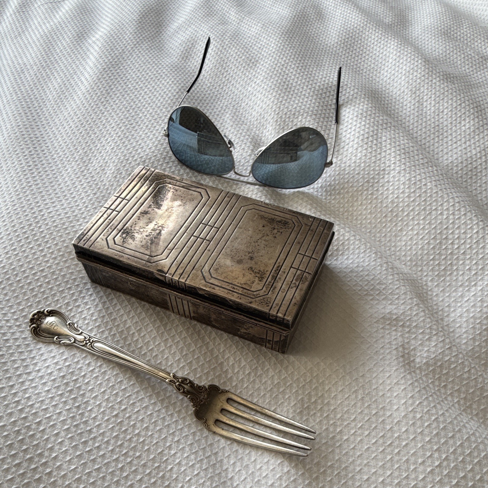Black, Starr & Frost-Gorham Sterling Silver Art Deco Geometric Case, 1900-1940