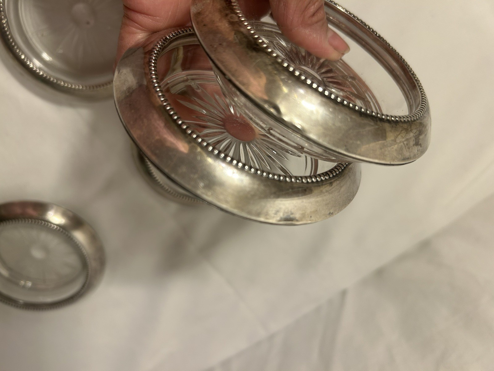 Frank M Whiting Sterling Coasters Set of 6