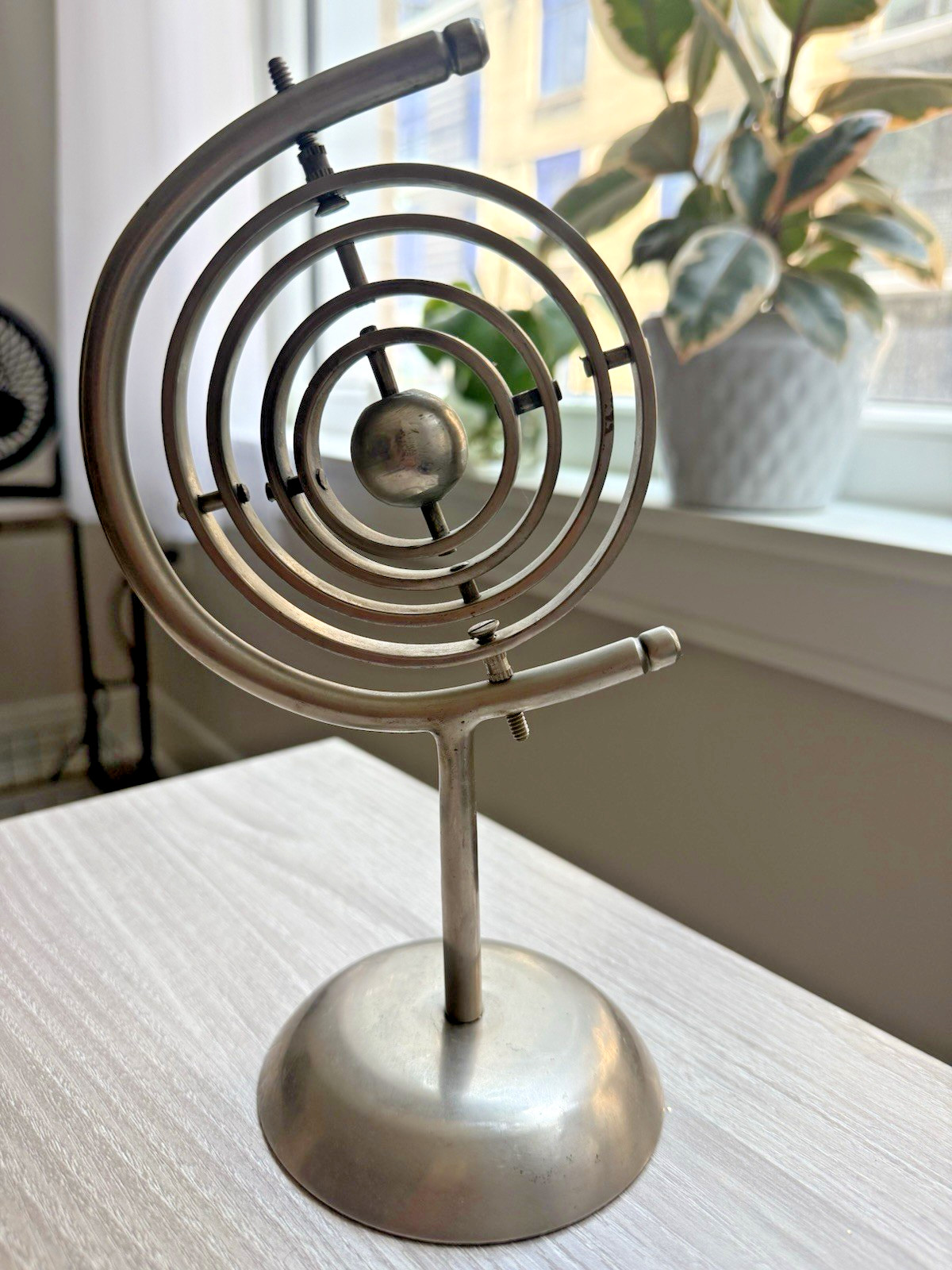 Armillary Sphere Pewter Metal Celestial Orrery Nautical Old World Library Decor