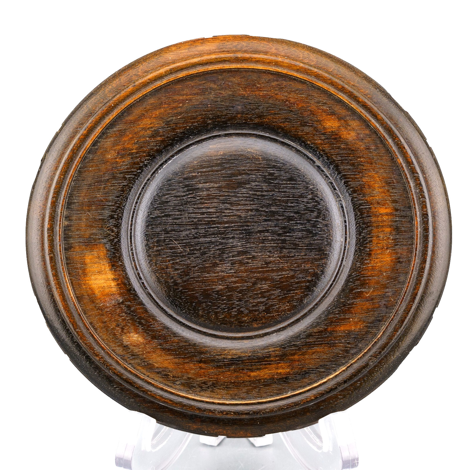 Chinese Carved Wood Stand Brown Display Scroll Base for Vase Qing Republic 20thC