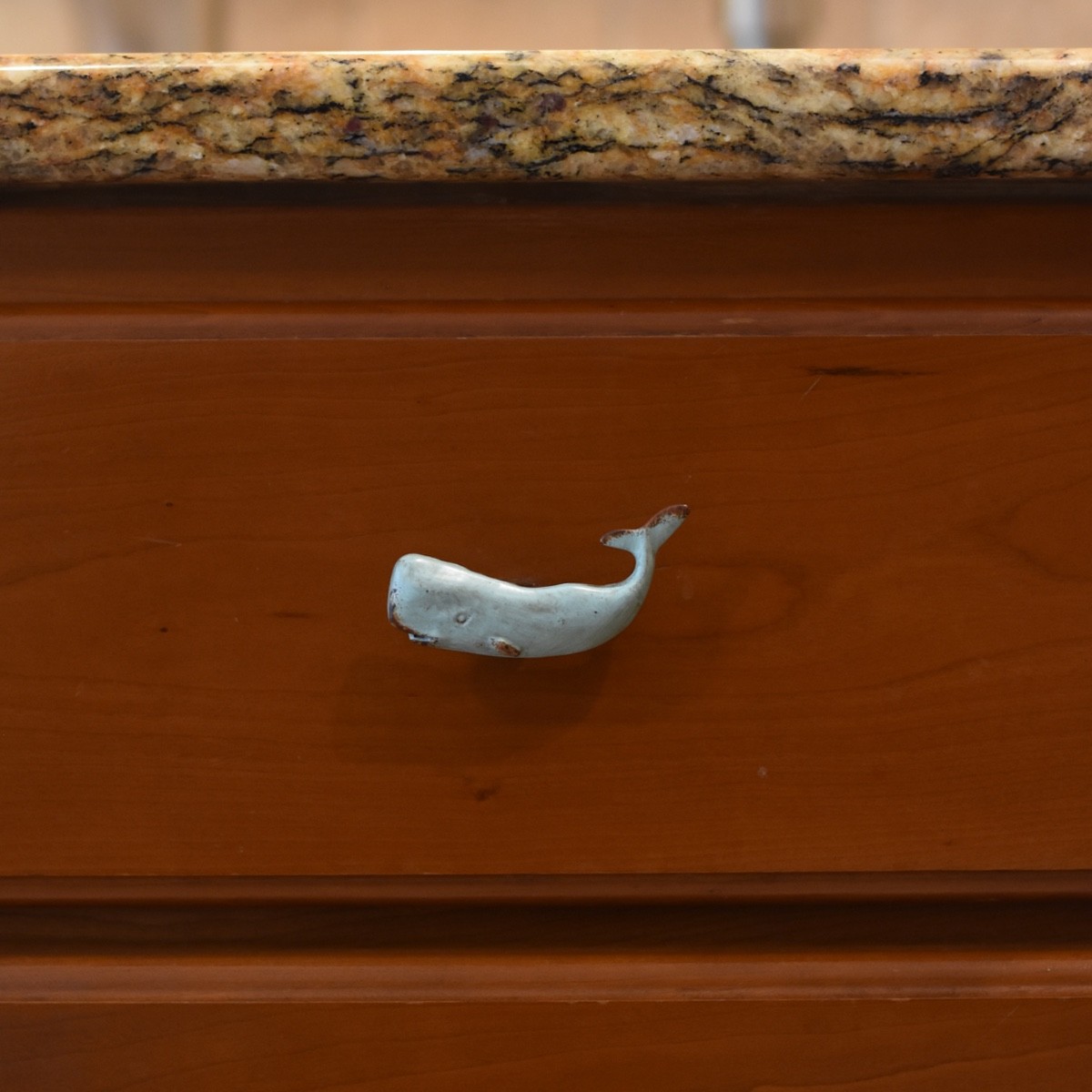 Blue Whale Pull Dresser Knob Kitchen Cabinet Hardware Coastal Beach Home Decor