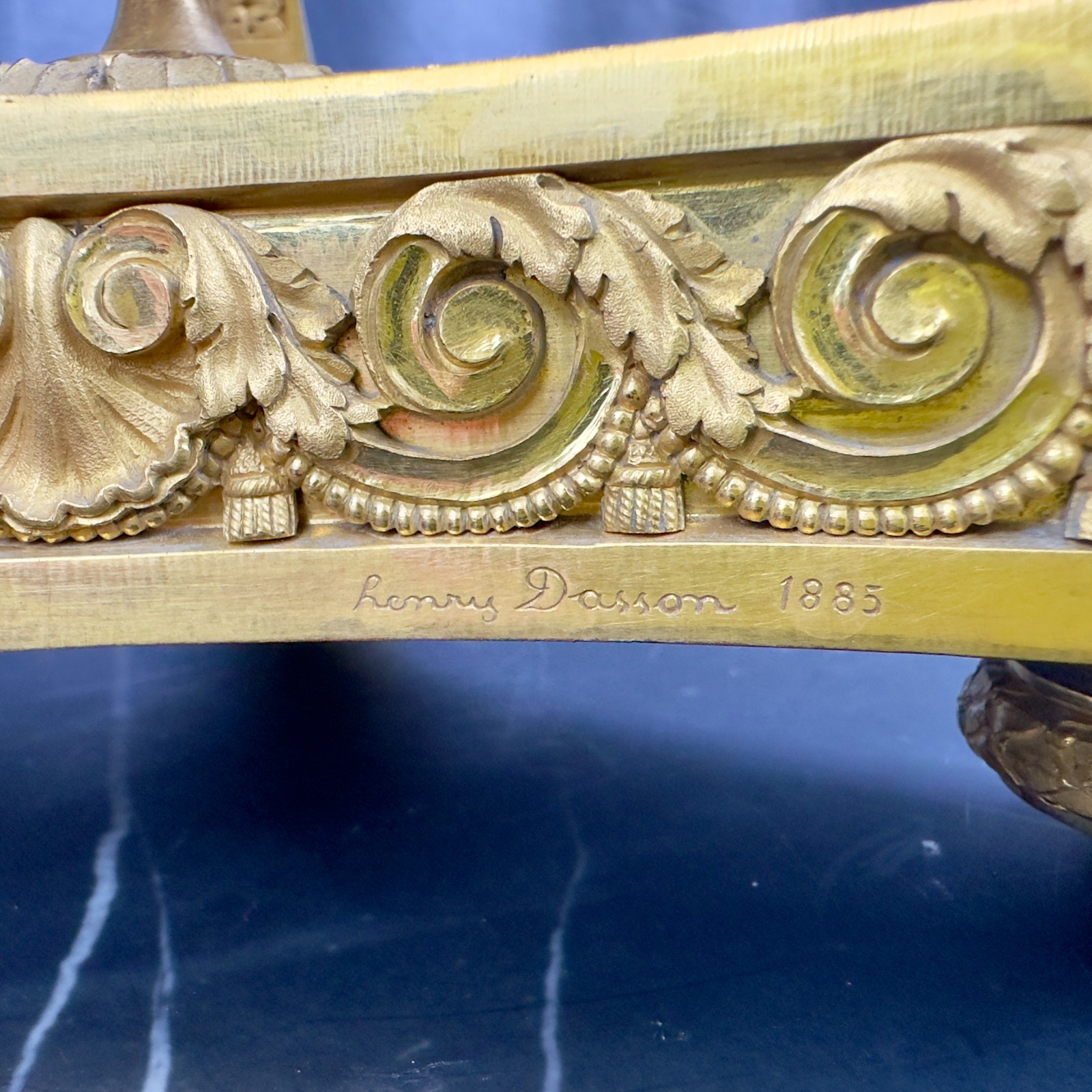French Henry Dasson et Cie Gilt Bronze Seven-Light Poppy Candelabra 1885