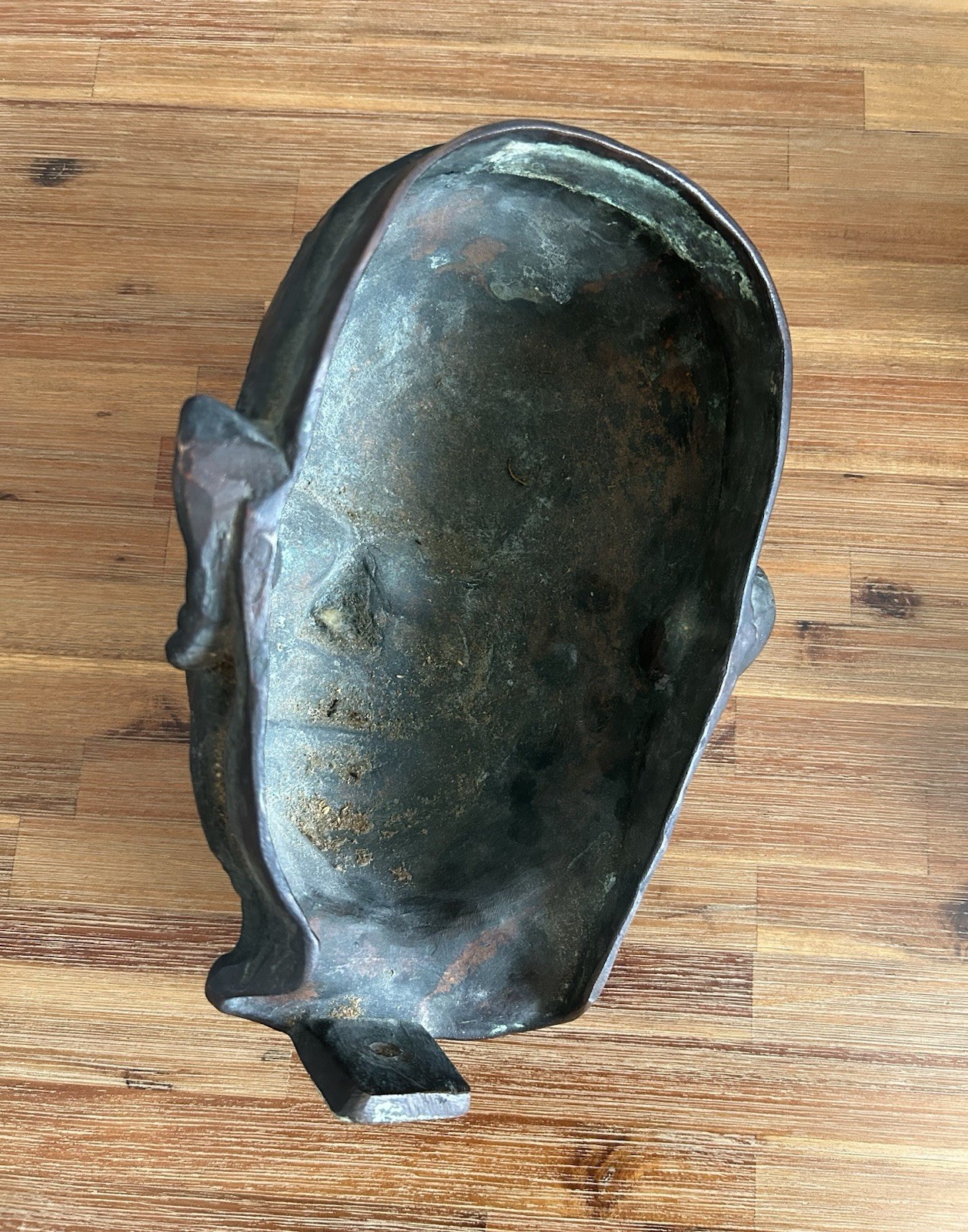 Rare Antique 19th/20th Century Unknown Bronze Life Size Death Mask Sculpture
