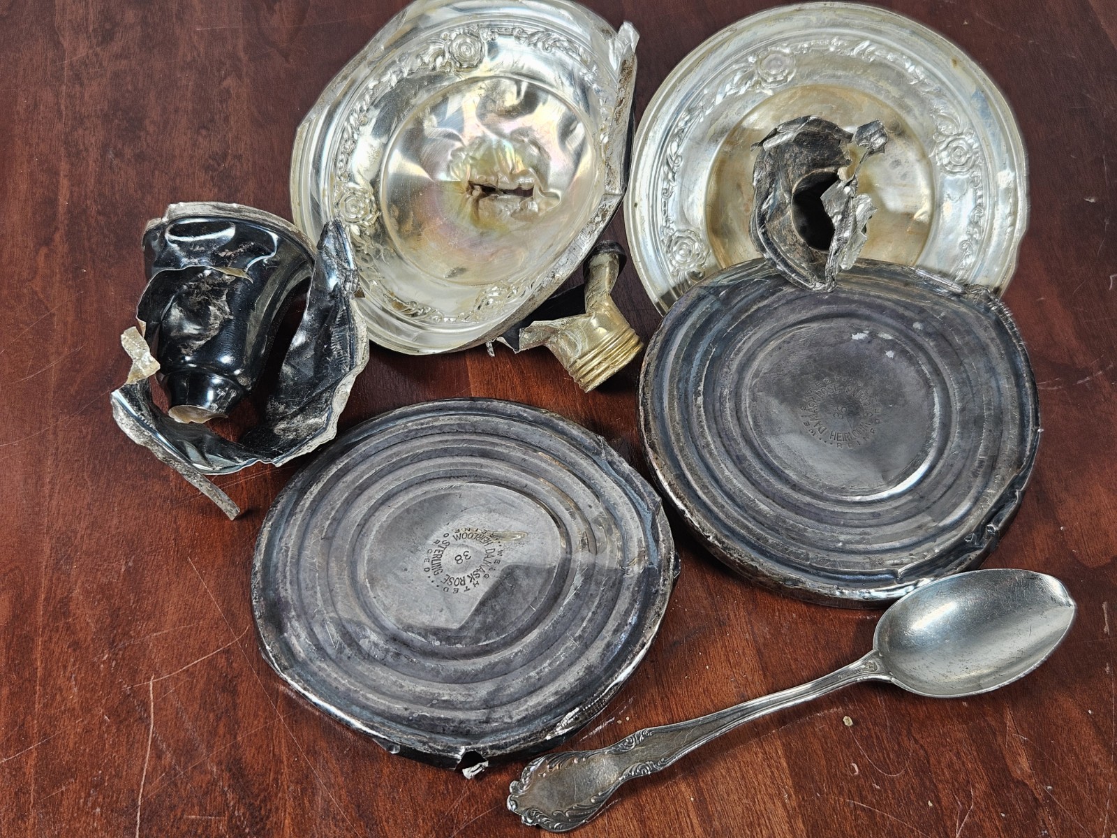 Scrap Sterling Silver 925 Melt Recovery Lot Spoon Candle Holders 85.7 Grams