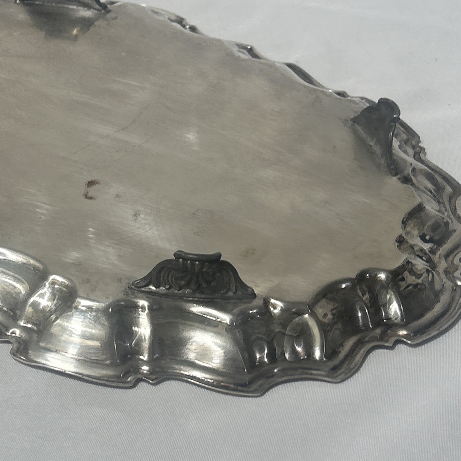 Vintage F.B. Rogers Silver Co 5737 Silverplate Footed Serving Tray Platter 14”