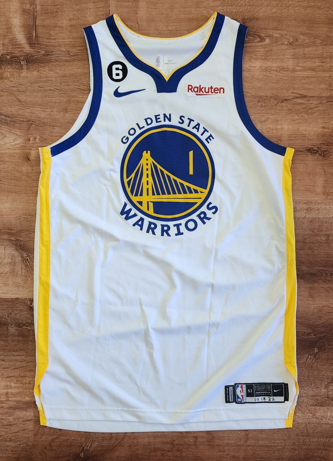 JaMychal Green 2022-2023 Golden State Warriors Game Used Jersey–Auto,MeiGray Ltr