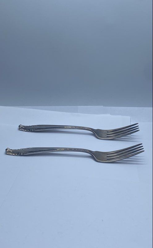 Wallace Grand Colonial Sterling Silver Dinner Fork Set 2 Piece Vintage