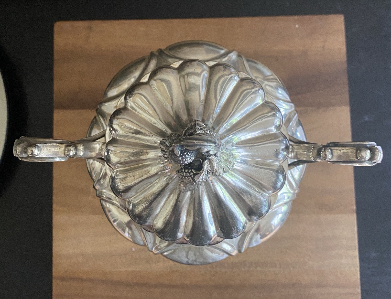 REED AND BARTON Victorian Lobed VESSEL Acorn Finial Antique 1858-1870