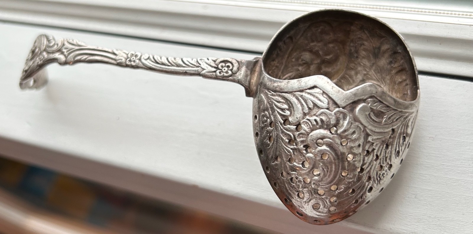 Silverplate Georg Nilsson GERO 90 Sifter Tea Strainer Spoon Holland Dutch 6″