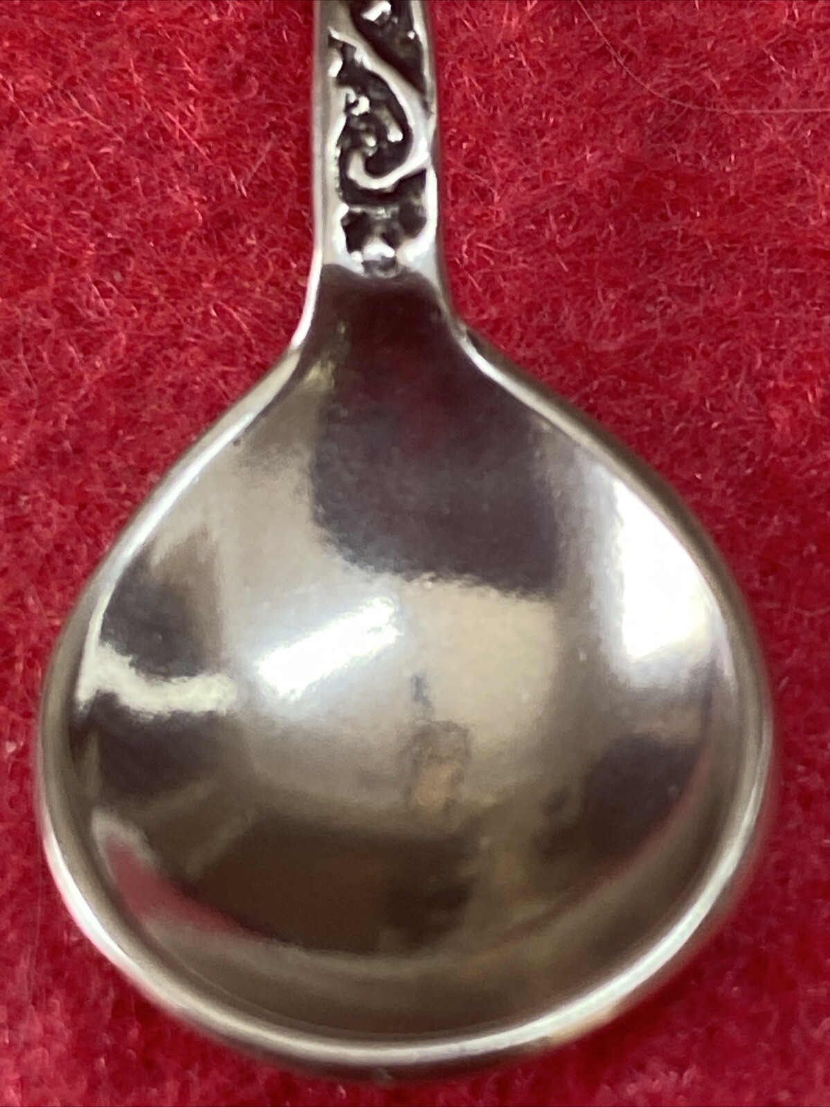 RARE! President Theodore Roosevelt Teddy Bear 2 3/8″ Sterling Silver Salt Spoon