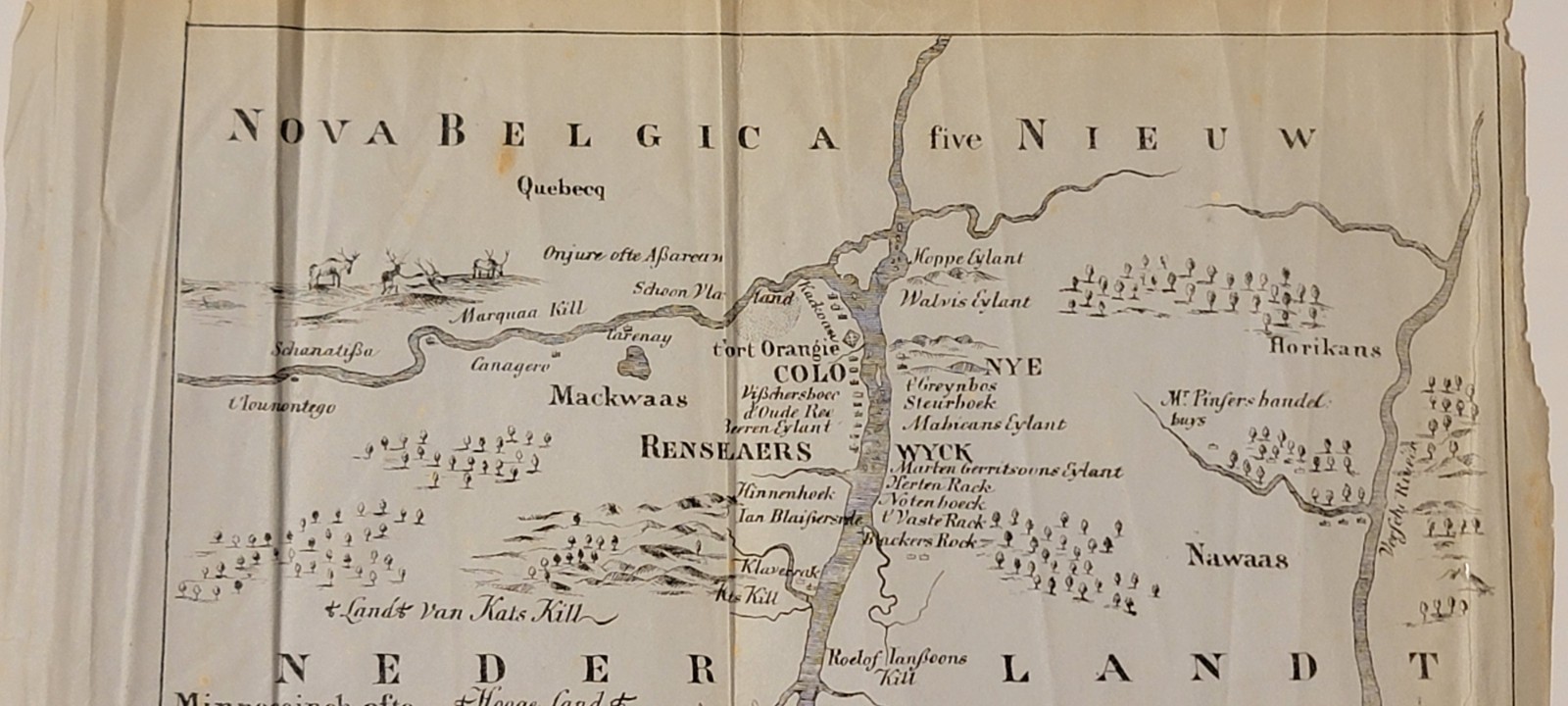 1853 Valentine map New Netherlands Nieuw Nederlandt New Amsterdam New York