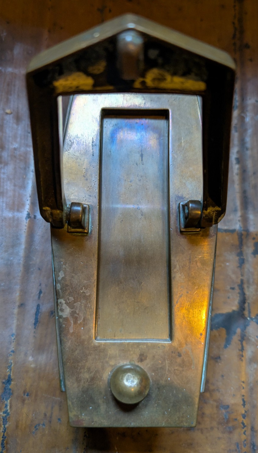ART DECO DOOR KNOCKER / LETTERBOX – Vintage Brass Salvage Door Knocker Antique?
