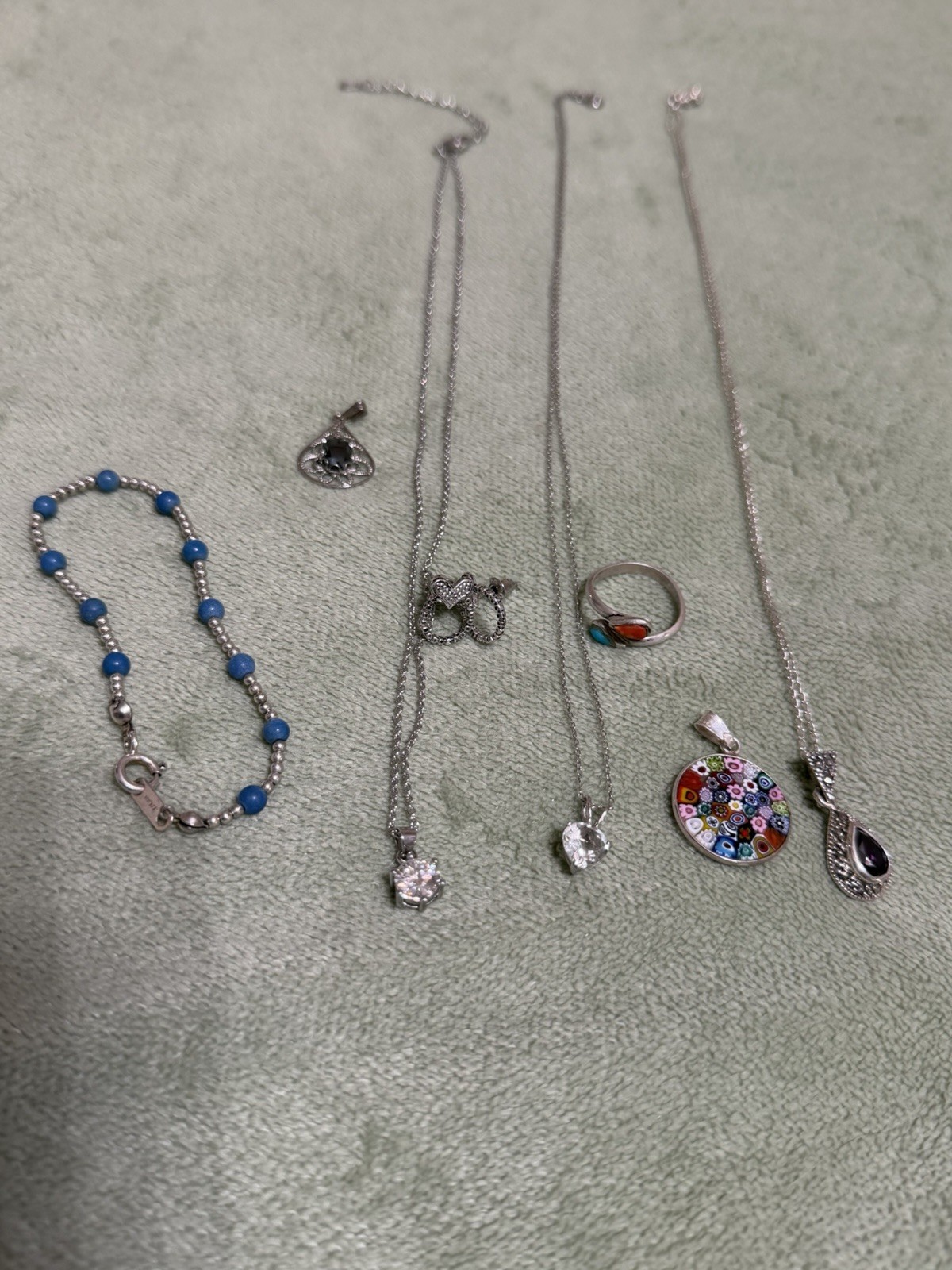 a lot of sterling silver jewelry Mossanite