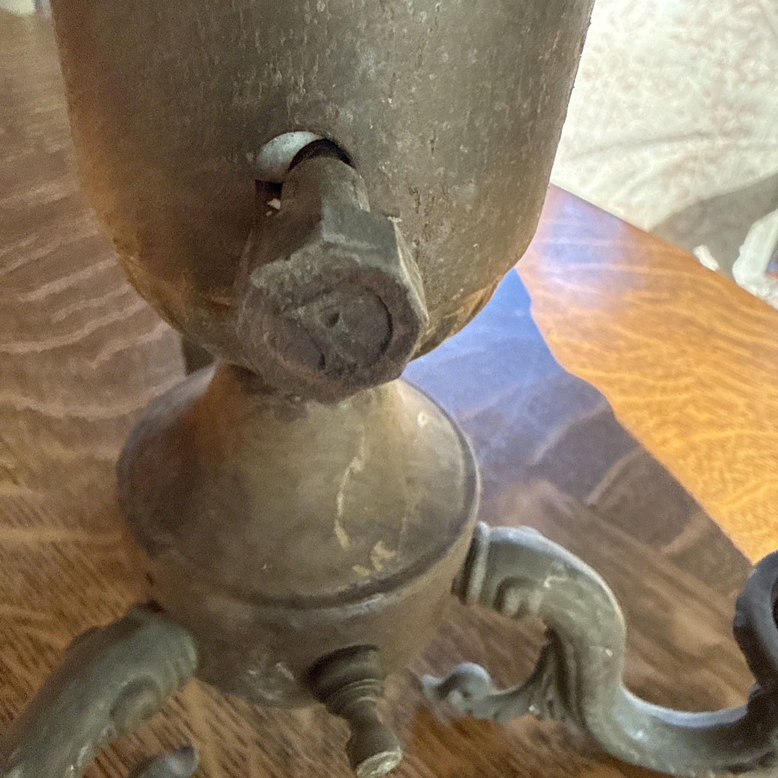 antique 1920s or 1930s Art Deco three-light candelabra Salvage Cast Brass