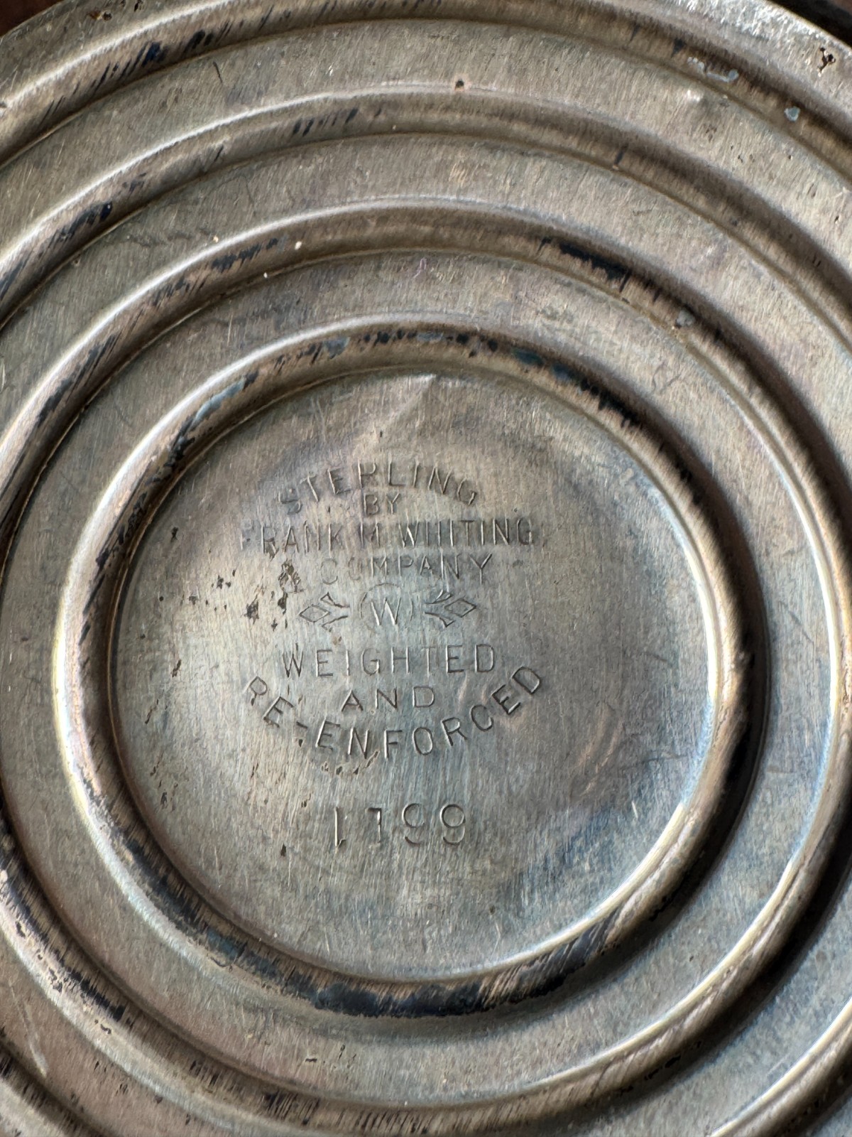 sterling by Frank M Whiting company reinforced with cement compote / dish