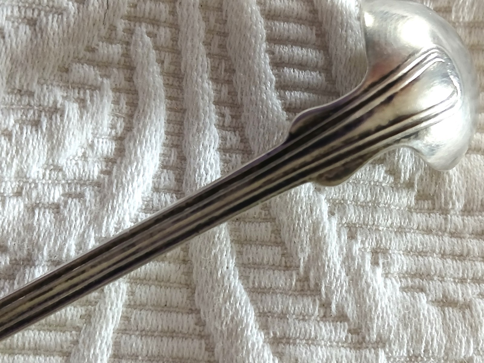 Antique Sterling Coin UNKNOWN Fiddle & Thread Mustard Ladle Spoon RARE “McGee”