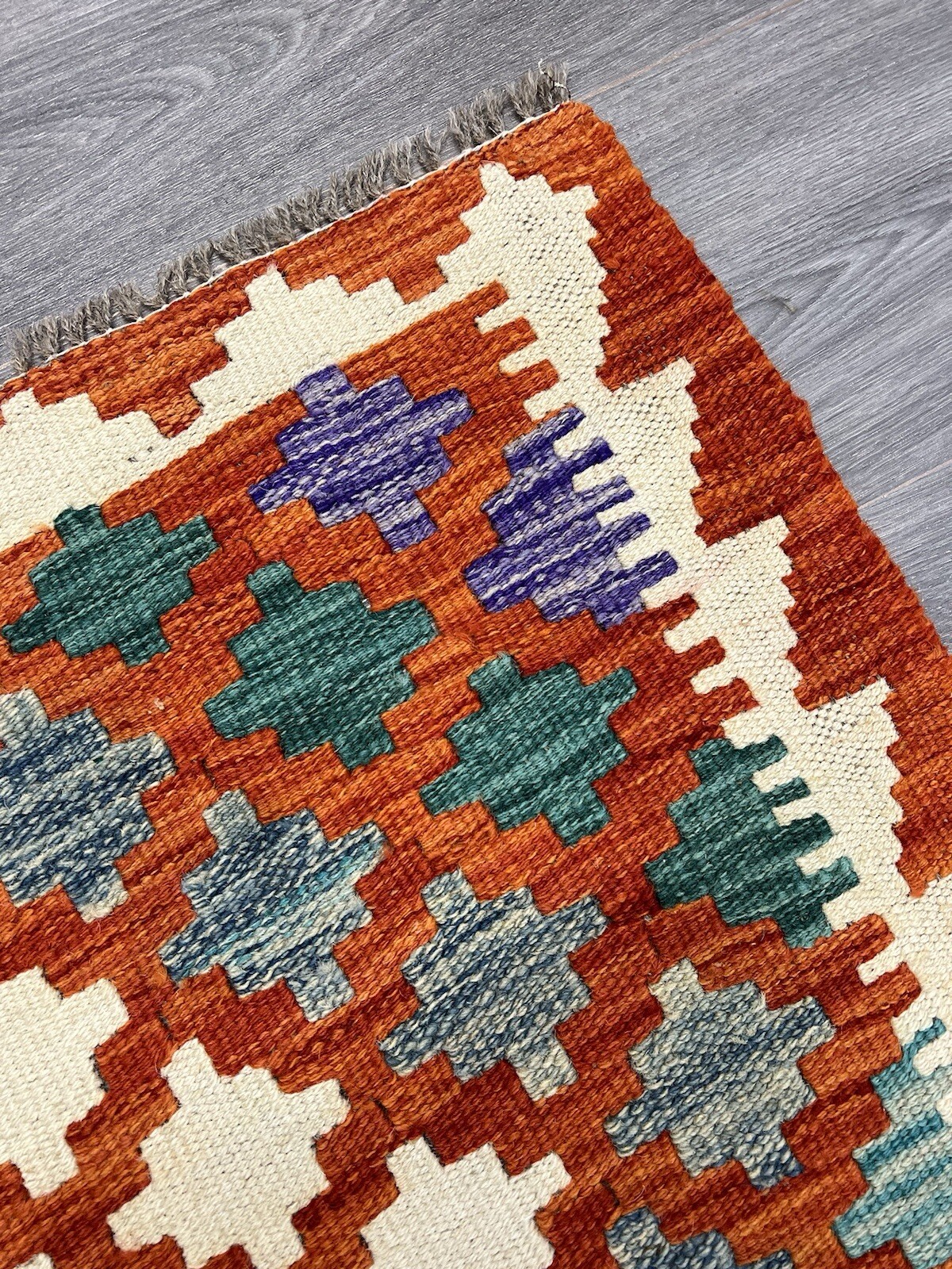 Handmade Kilim Runner wool natural colours Afghan Traditional 192cmx74cm