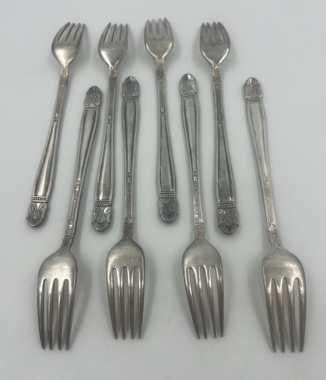 8 Holmes & Edwards DANISH PRINCESS Dinner Forks 1938 Silverplate