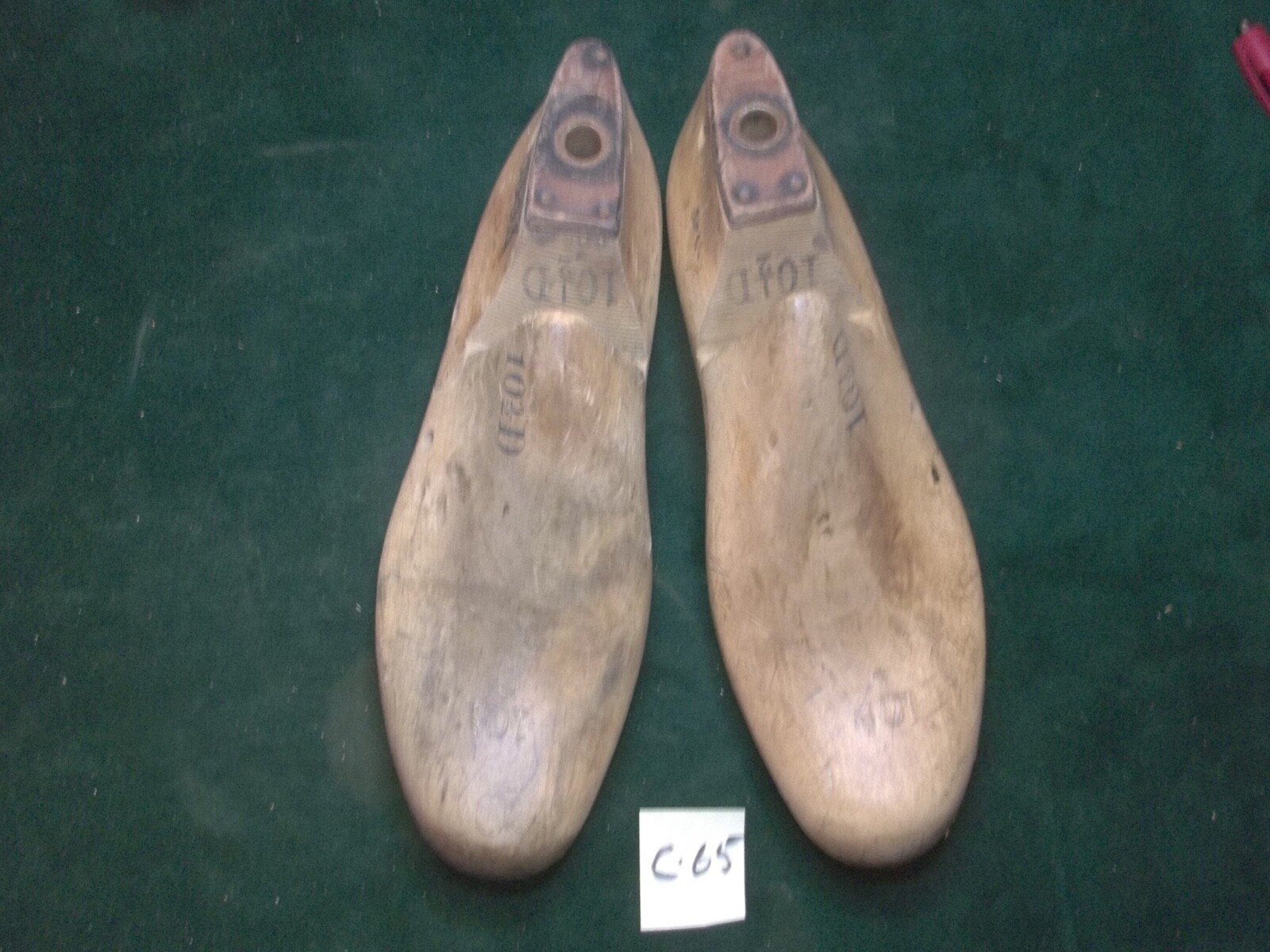 VINTAGE PAIR Wood Size 10-1/2 D S638X Industrial Shoe Factory Last Mold #C-65