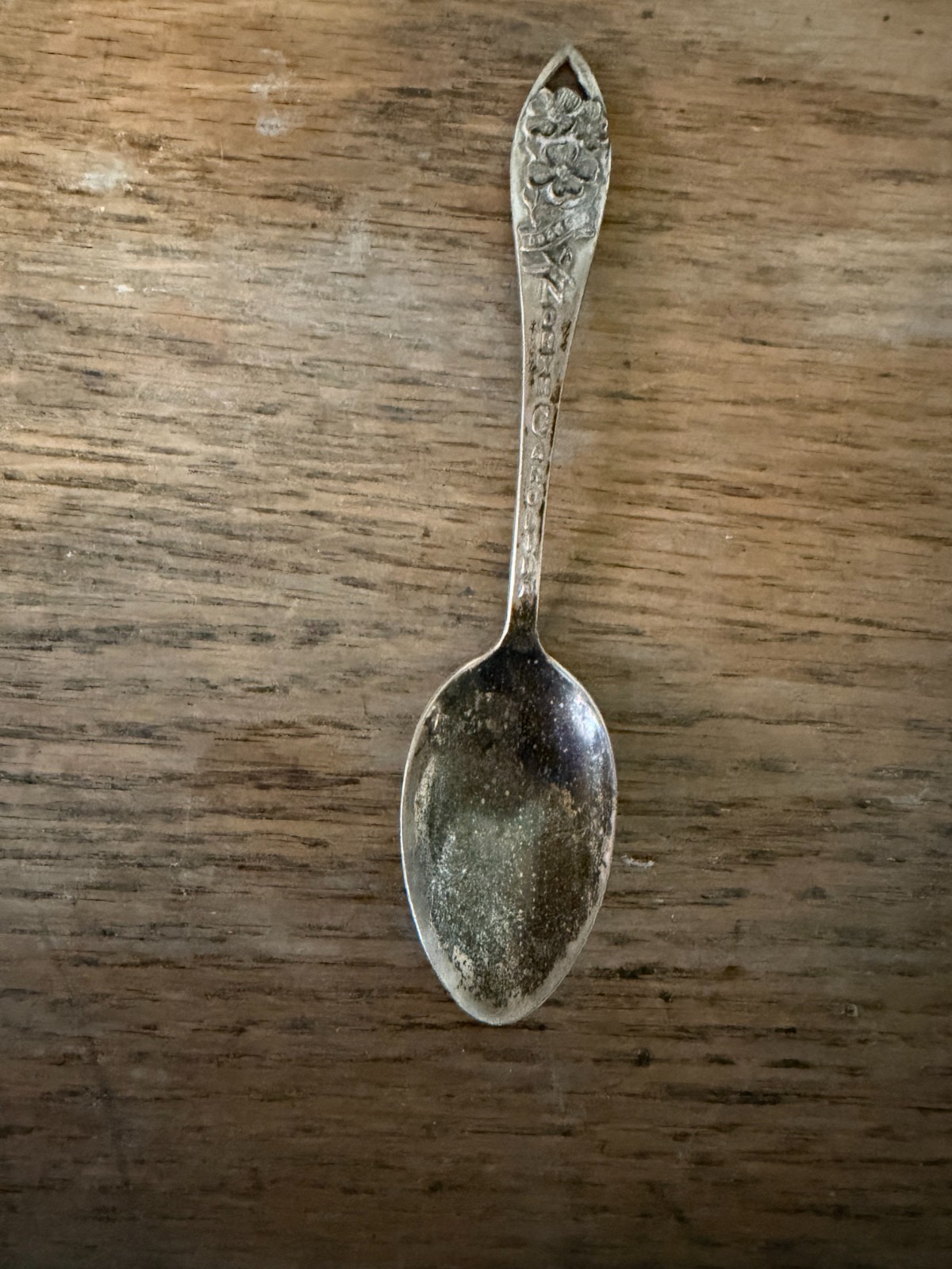Vintage STERLING SILVER North Carolina Souvenir 4.5″ Spoon DOGWOOD
