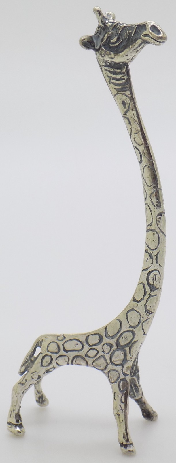 Vintage Italian Handmade Genuine Silver Stylized Giraffe Figurine Miniature