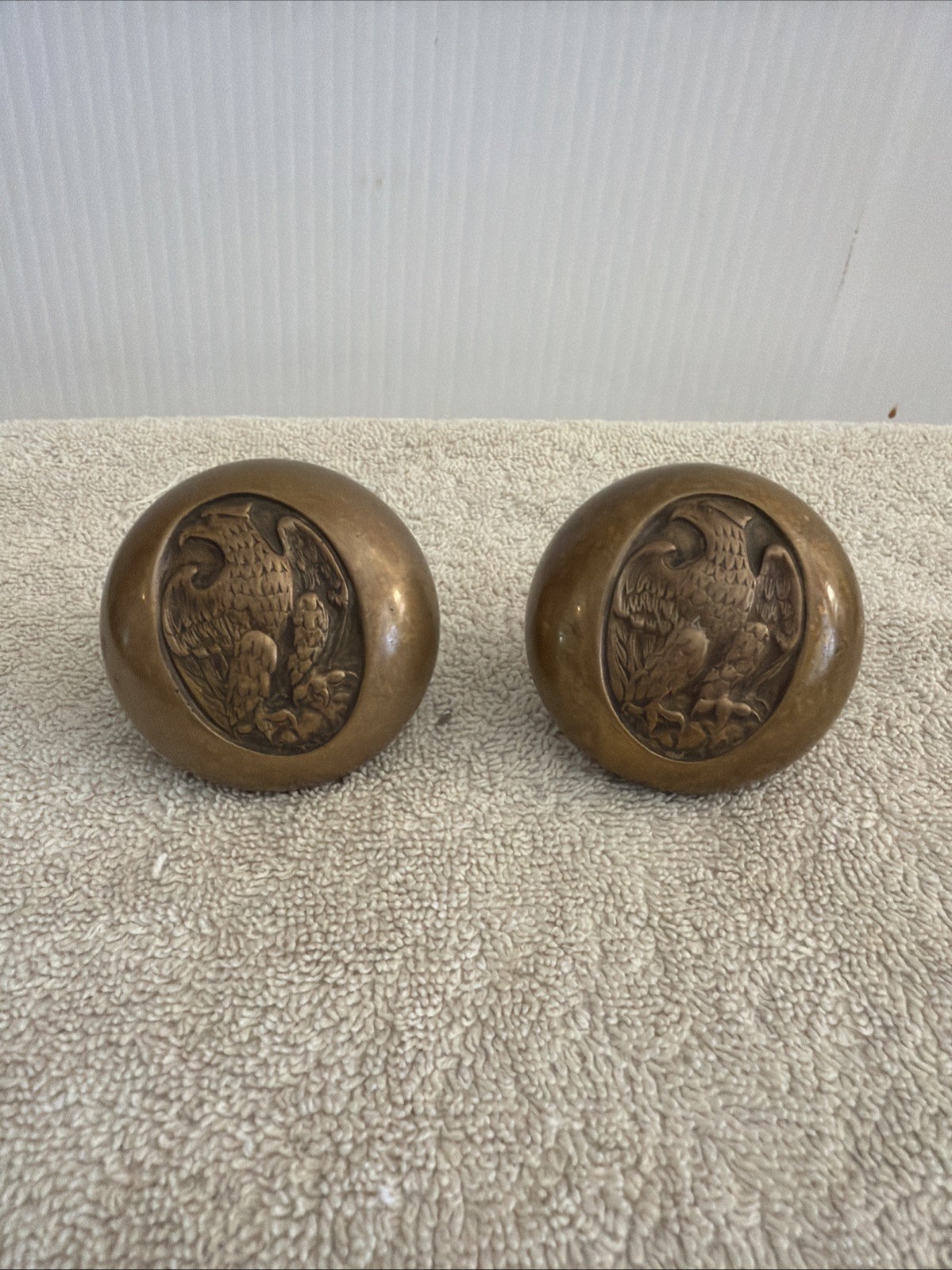 Antique American Eagle Knob by Yale & Town Set Of Two