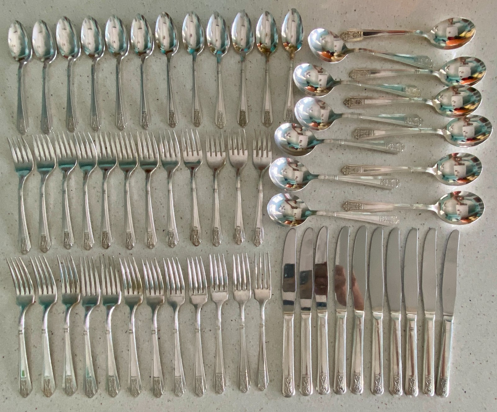 Lot 58 International Silver Royal Saxony (1935) Silverplate Flatware Fork Spoon