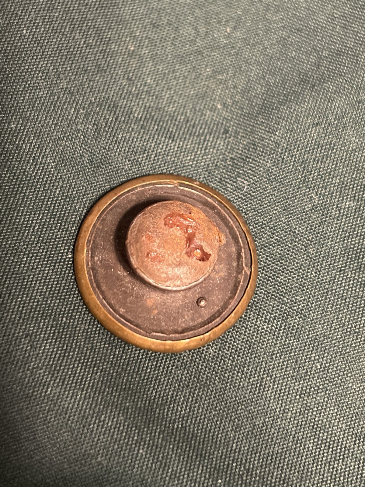 Antique Carhartt Overalls Work Clothes Brass Wobble Shank Button “Union Made”