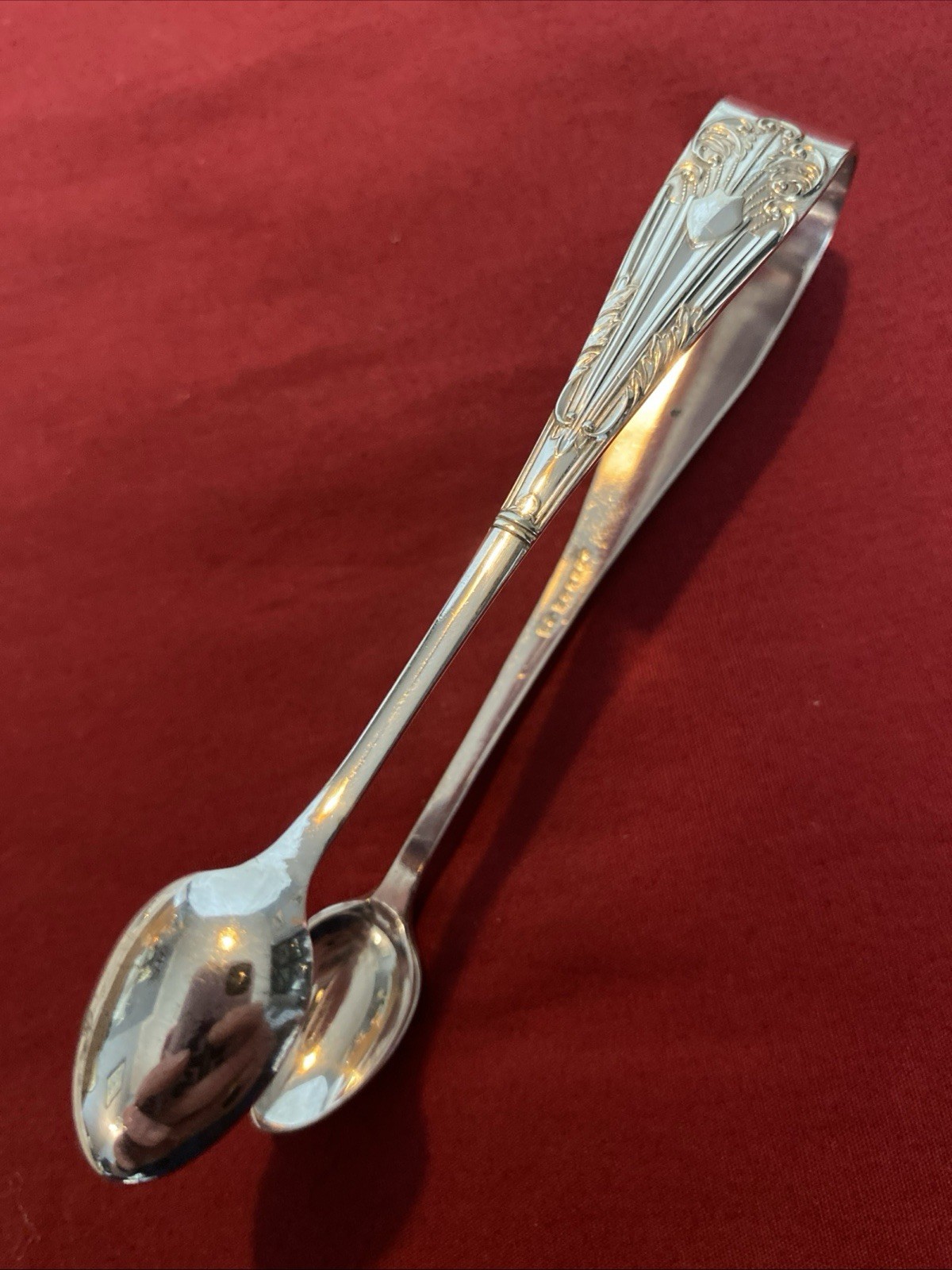 Antique Victorian Silver Plated Sugar Tongs c.1895