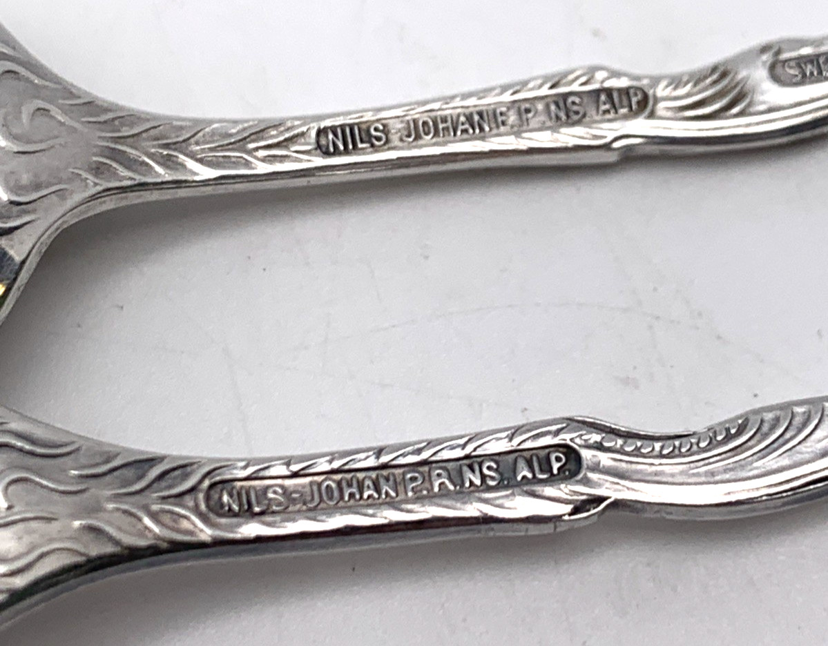 Nils Johan 4″ Snail/Lemon Fork and 4″ Demitasse Spoon from Sweden Silverplate