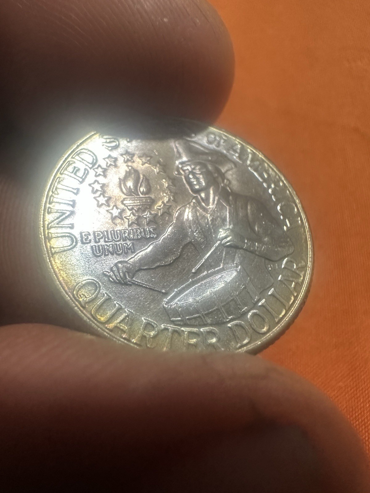 1976D Washington Bicentennial Quarter Rainbow Tone On Both Sides, Very Beautiful
