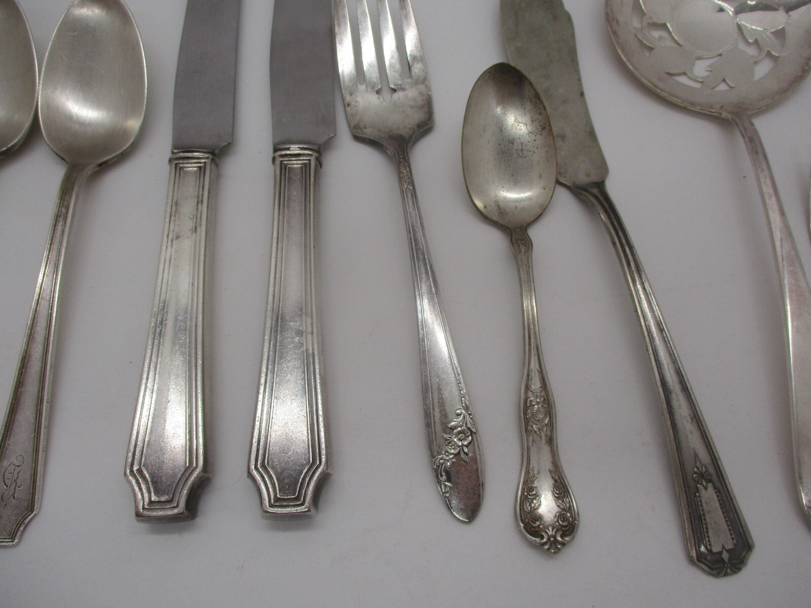 Vintage Silverplate Lot, Forks, Knives Spoons, Etc