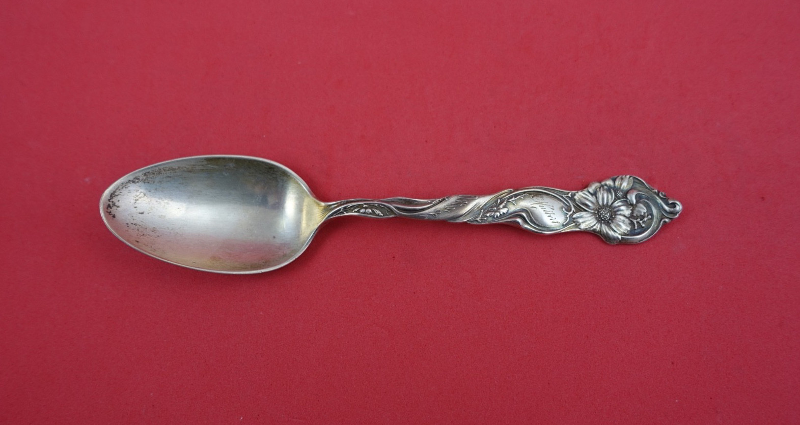 Flower of the Month by Shiebler Sterling Silver Teaspoon “October” 6″