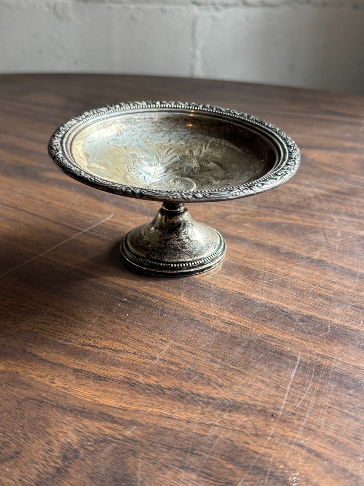 sterling by Frank M Whiting company reinforced with cement compote / dish