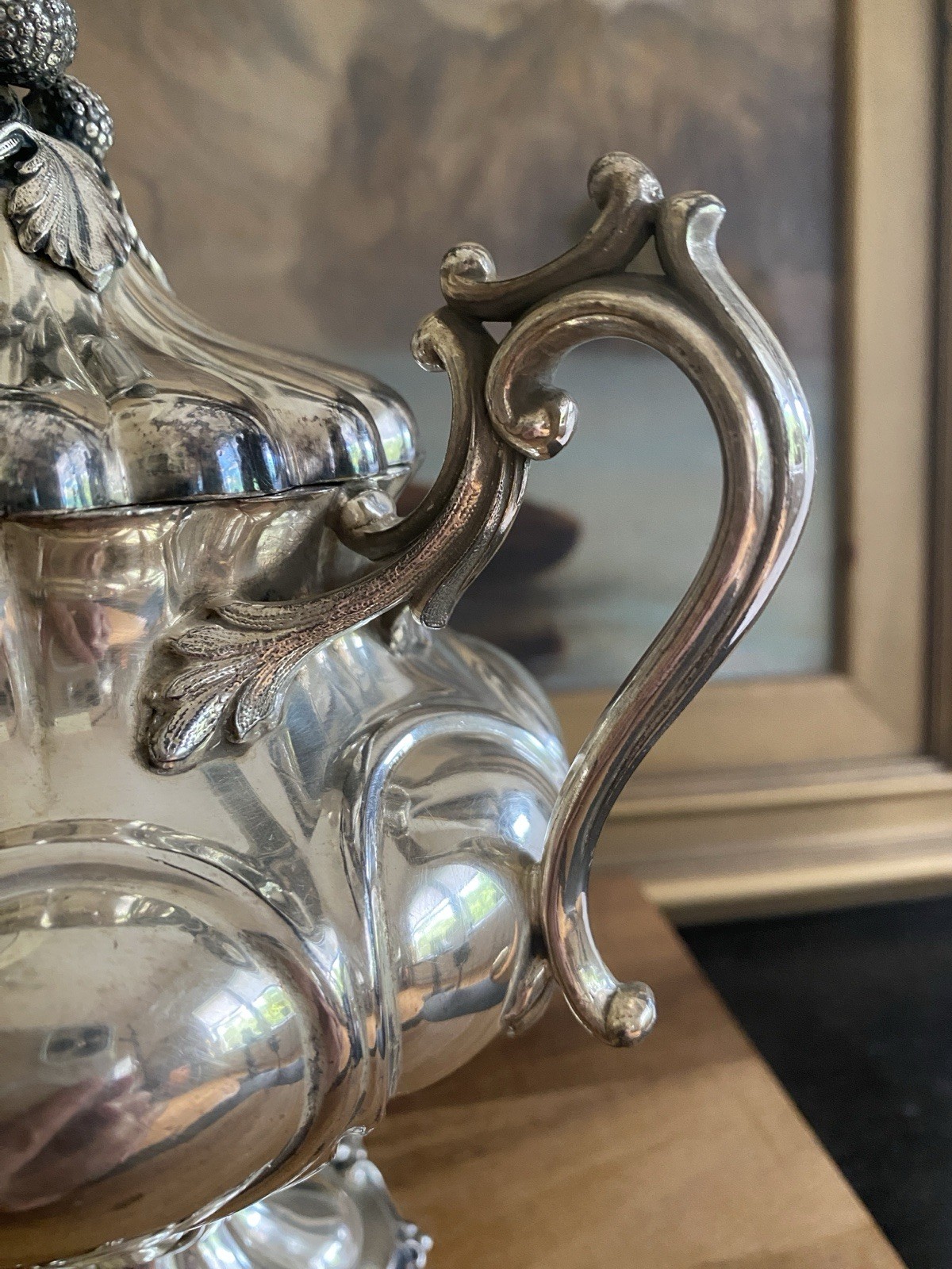 REED AND BARTON Victorian Lobed VESSEL Acorn Finial Antique 1858-1870