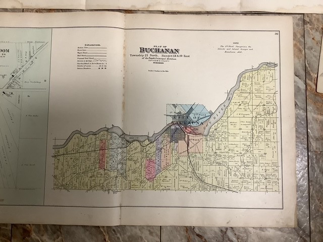 Wisconsin Atlas Color Map Original 1917 City of Kaukauna 4 Detailed Maps History