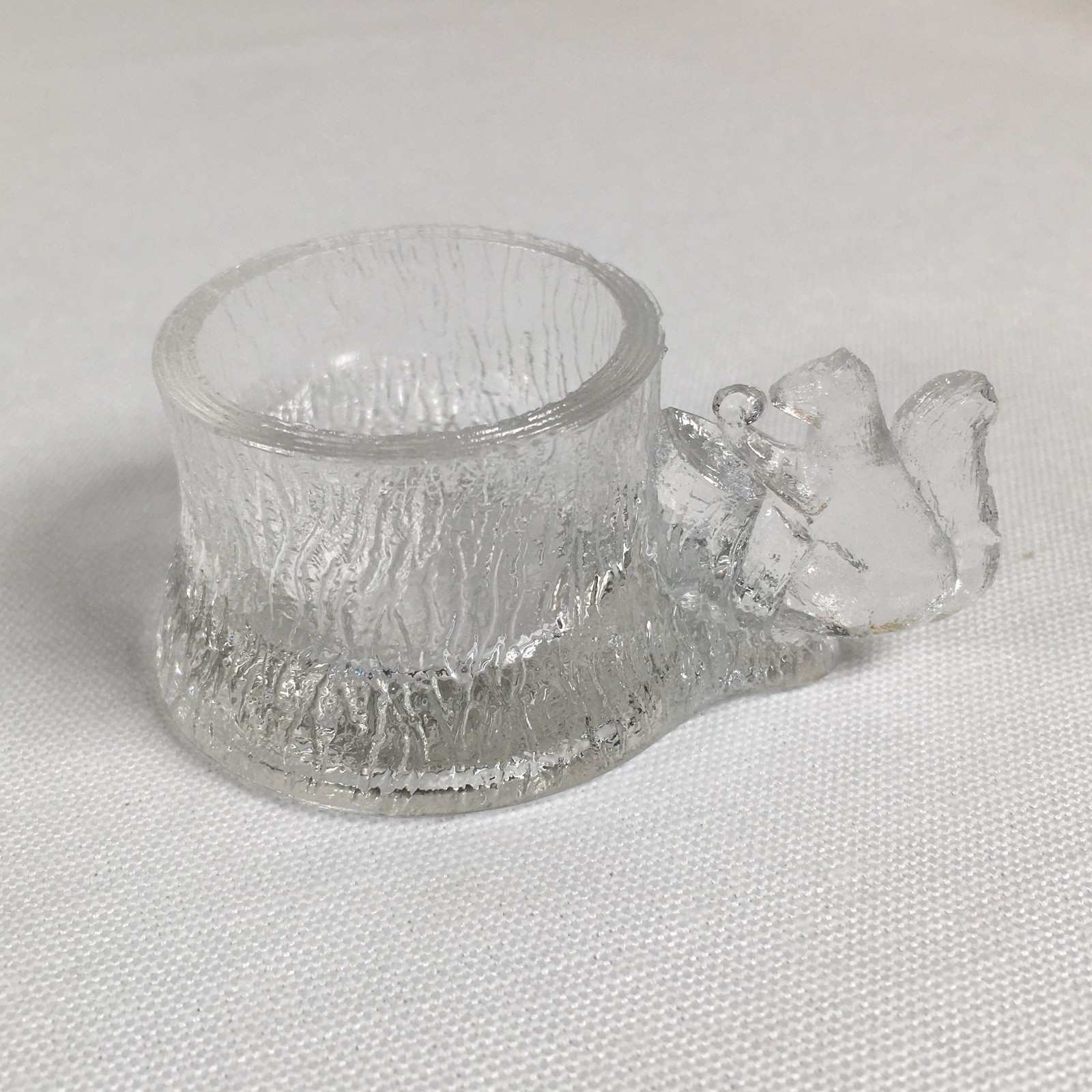 Antique Circa 1800s EAPG Squirrel in Bower Small Open Glass Toothpick Holder