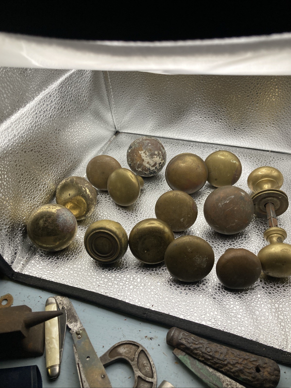 VINTAGE DOOR KNOBS – BRASS AND METAL ORNATE AND PLAIN