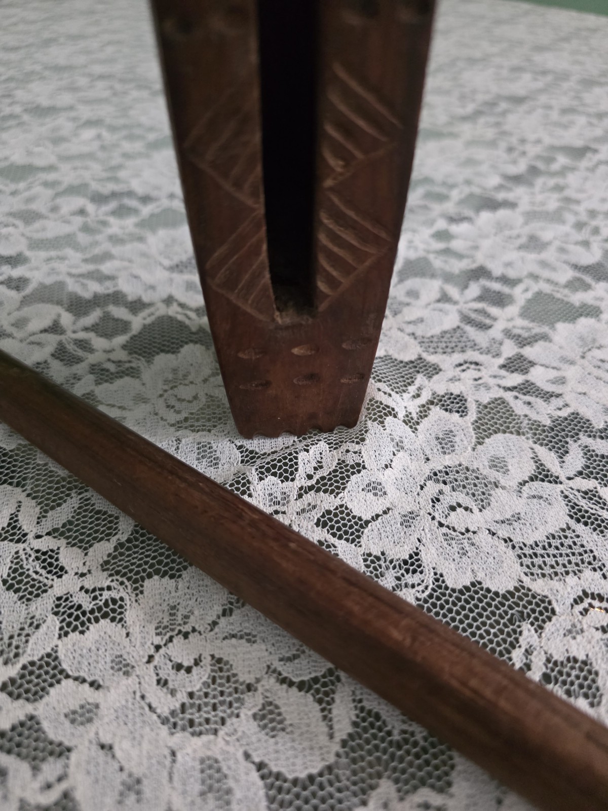 Vintage Hand Carved Wood 13″ Slit Gong Drum Oceania Tribal Art