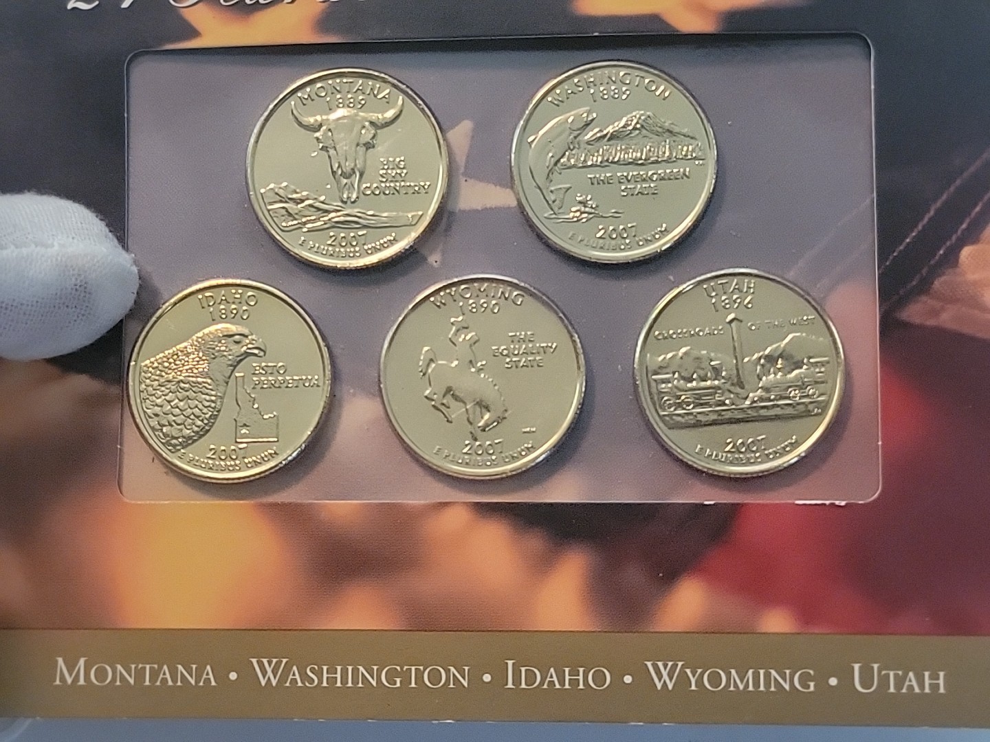 2007 24 KARAT GOLD COLLECTION UNCIRCULATED QUARTERS SET OF FIVE “RARE”