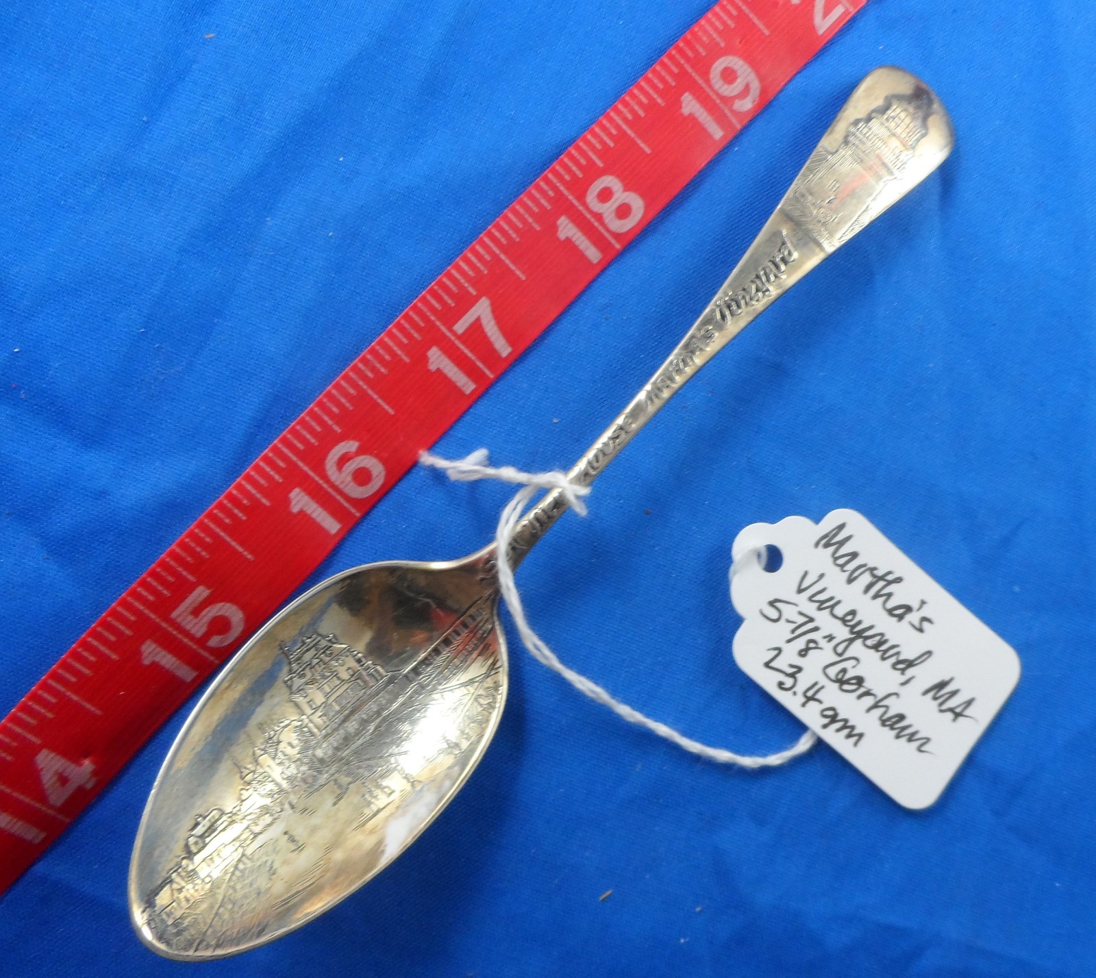 5-7/8″ Gorham Martha’s Vineyard Massachusetts Sterling Souvenir Spoon Antique