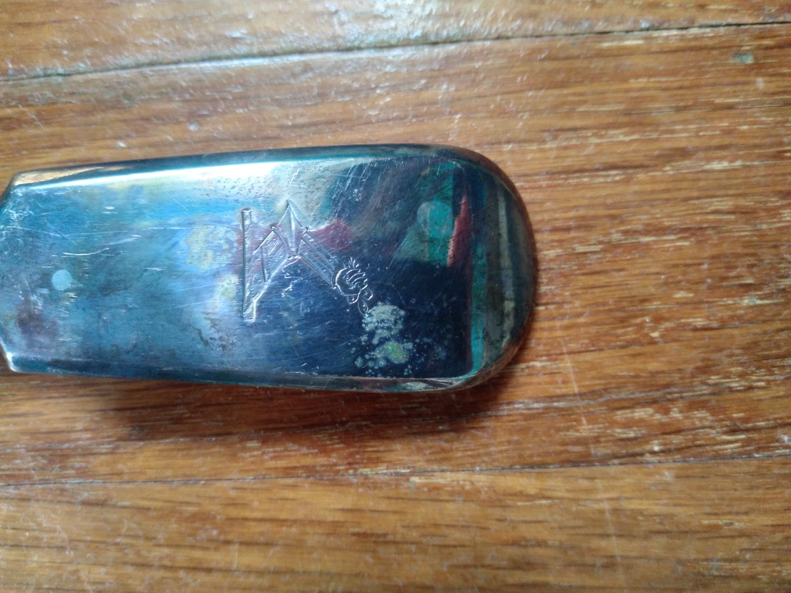 vintage silver plate serving spoon