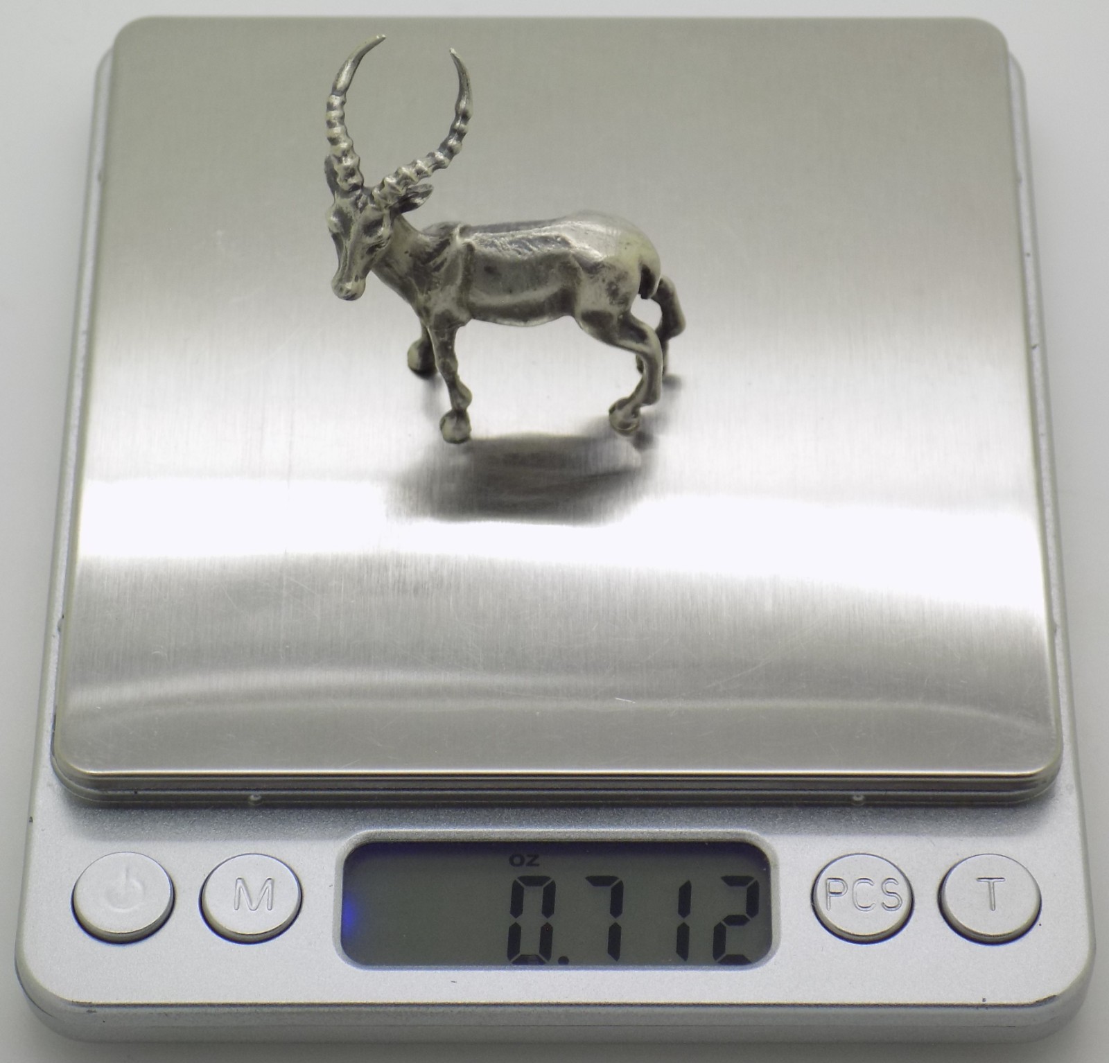 Vintage Italian Handmade Genuine Silver Ibex Animal Figurine Sculpture Miniature